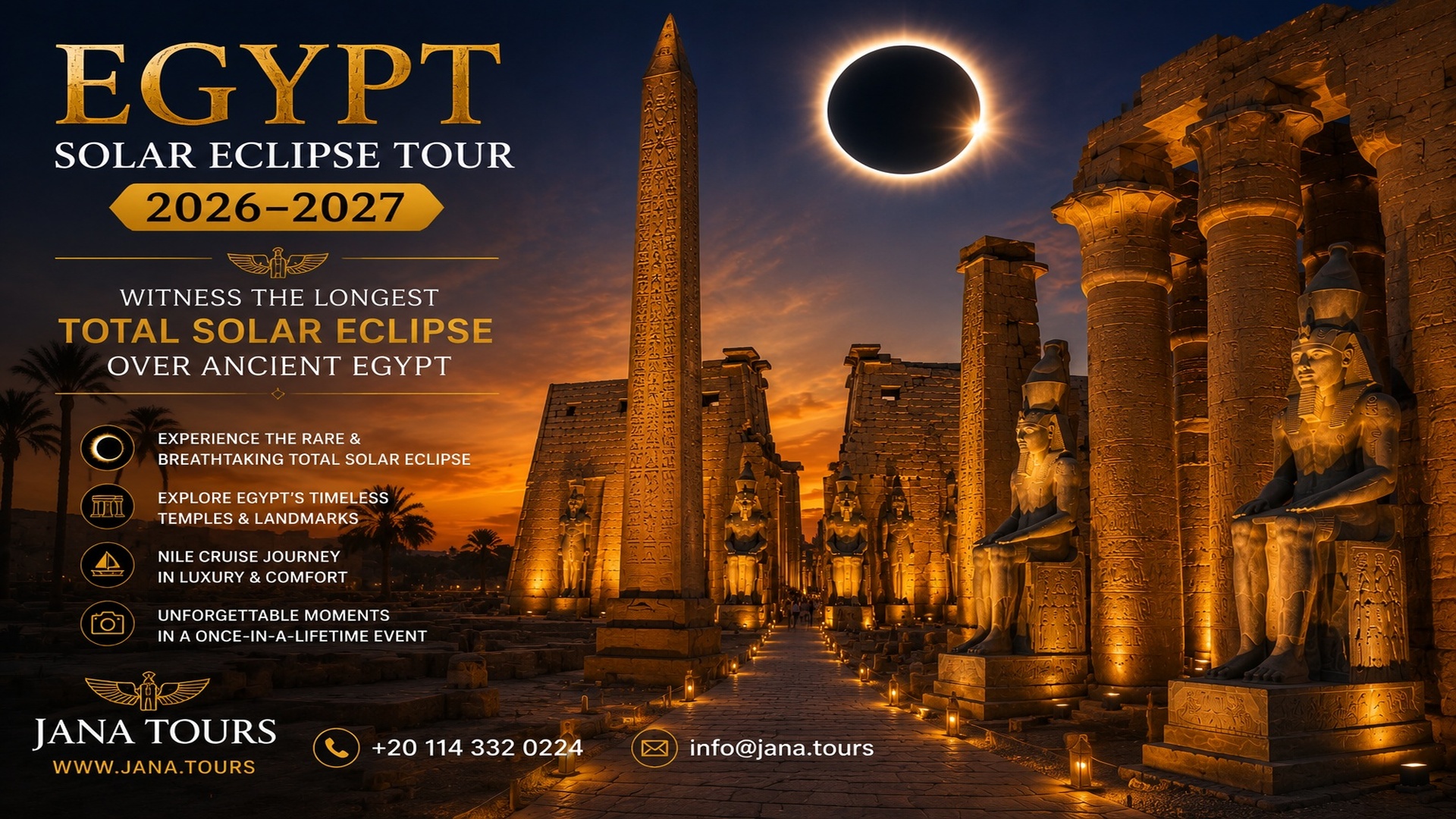 Egypt Solar Eclipse Tour 2026–2027: Witness the Longest Total Solar Eclipse Over Ancient Egypt